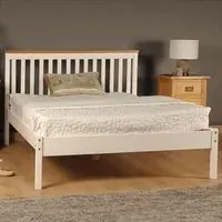 Brooklyn King Size Bed Frame - White, Pine