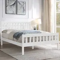 Brooklyn King Size Bed Frame - White, Pine