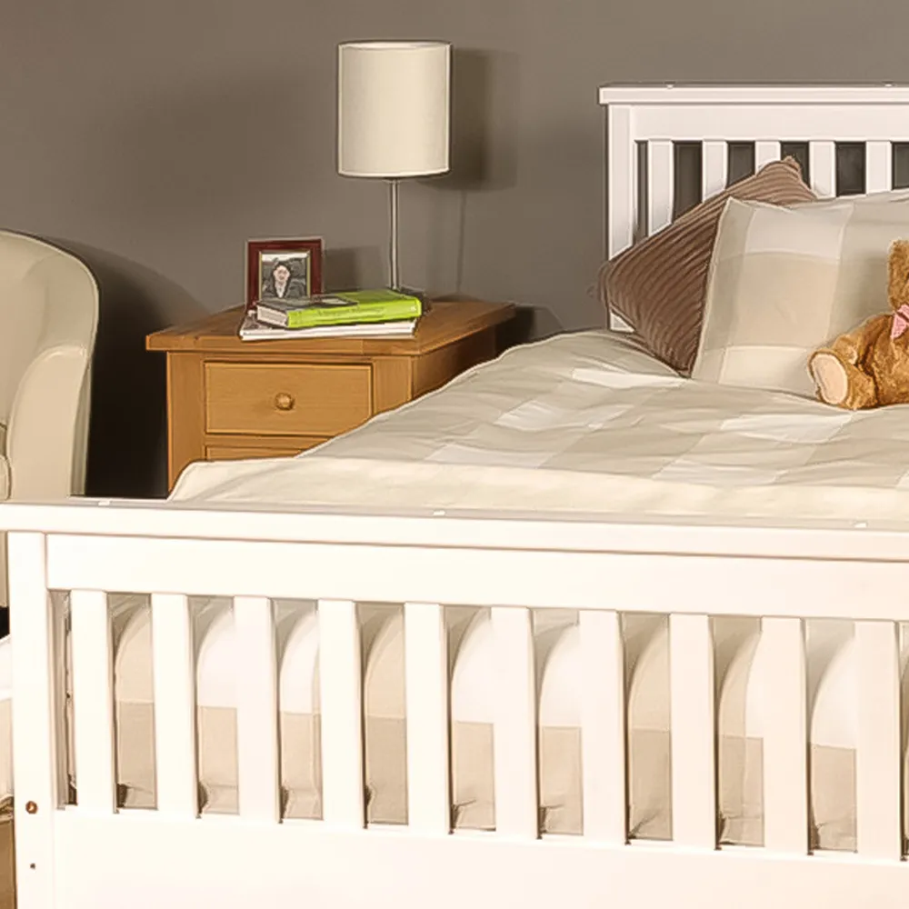 Brooklyn King Size Bed Frame - White, Pine