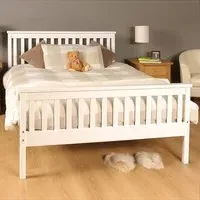 Brooklyn King Size Bed Frame - White, Pine
