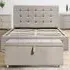 Brooklyn King Size Bed Frame with 4 Drawers - Cream, Velvet