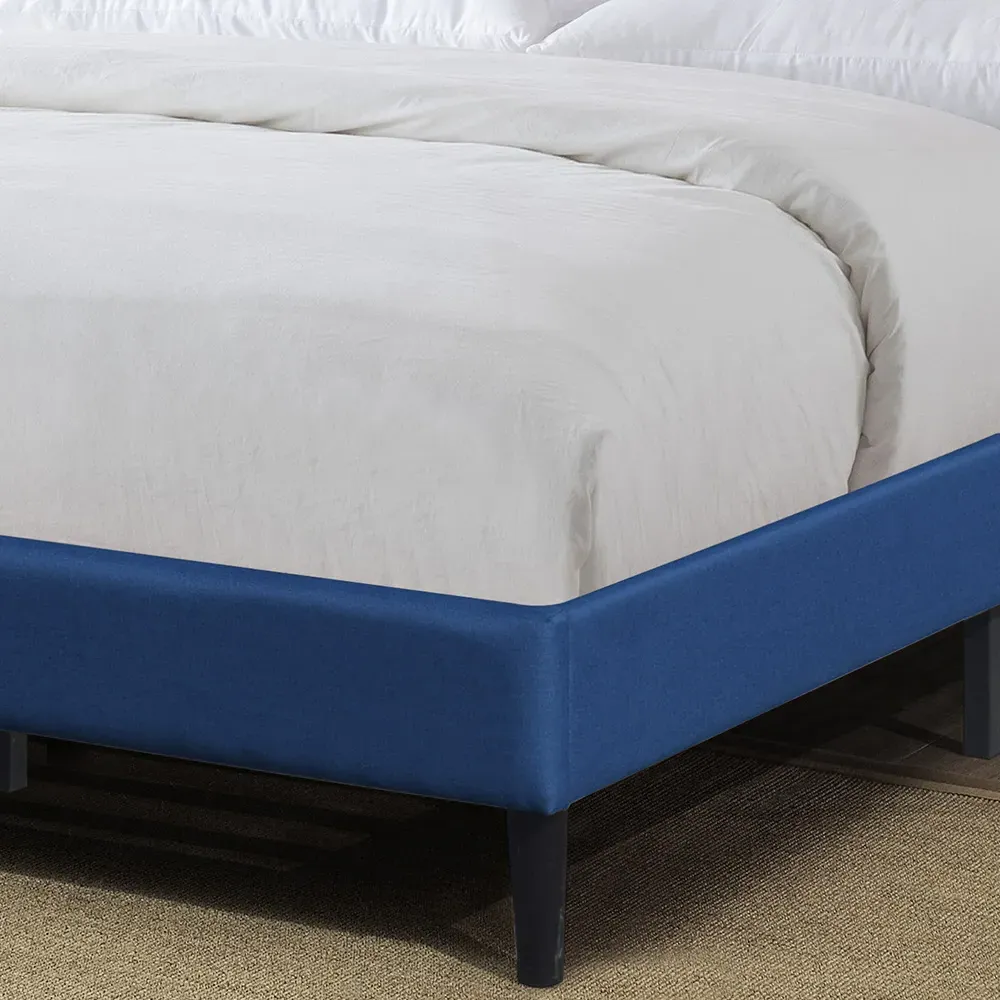 Brooklyn King Size Bed Frame with Buttoned Headboard - Blue
