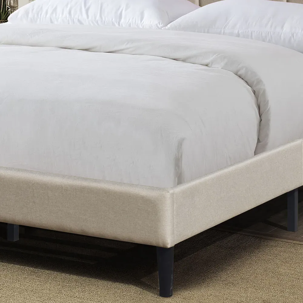 Brooklyn King Size Bed Frame with Buttoned Headboard - Grey