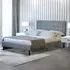 Brooklyn King Size Bed Frame with Buttoned Headboard - Light Grey