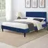 Brooklyn King Size Bed Frame with Padded Headboard - Blue