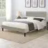 Brooklyn King Size Bed Frame with Padded Headboard - Stone