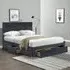 Brooklyn King Size Bed Frame with Storage - Grey, Velvet