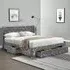 Brooklyn King Size Bed Frame with Winged Headboard - Silver, Velvet