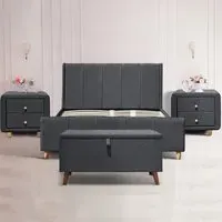 Brooklyn King Size Bedroom Furniture Set - Grey, Linen