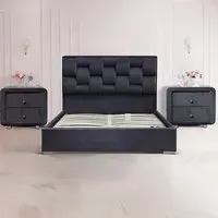 Brooklyn King Size Bedroom Furniture Set - Grey, Velvet