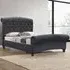 Brooklyn King Size Chesterfield Sleigh Bed - Grey, Velvet