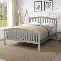 Brooklyn King Size Curved Bed Frame - Grey, Pine