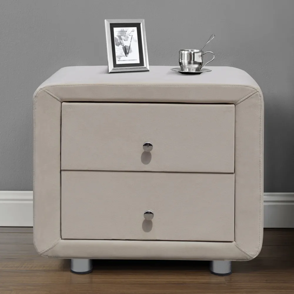 Brooklyn King Size Ottoman Bed with Storage - Cream, Velvet