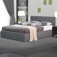 Brooklyn King Size Ottoman Bed with Storage - Grey, Fabric