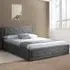 Brooklyn King Size Ottoman Bed with Storage - Grey, Velvet