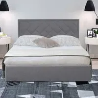 Brooklyn King Size Ottoman Bed with Storage - Light Grey, Fabric