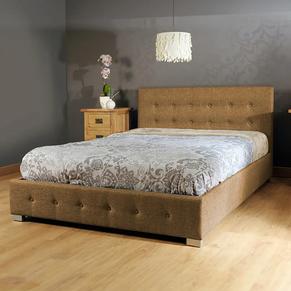 Brooklyn King Size Ottoman Storage Bed - Brown, Fabric image