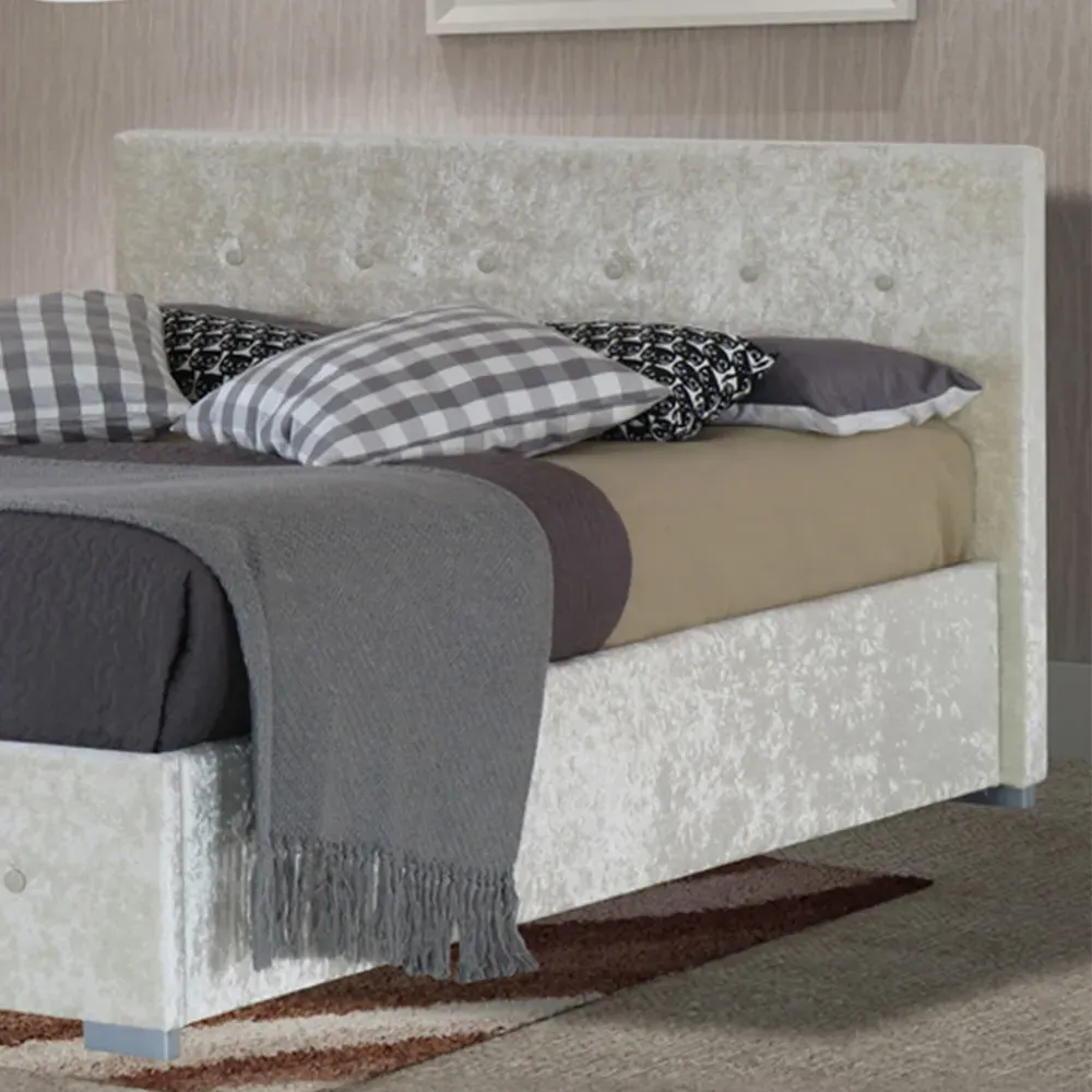 Brooklyn King Size Ottoman Storage Bed - Cream, Fabric