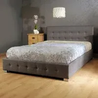 Brooklyn King Size Ottoman Storage Bed - Grey, Fabric