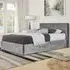 Brooklyn King Size Ottoman Storage Bed - Silver, Velvet