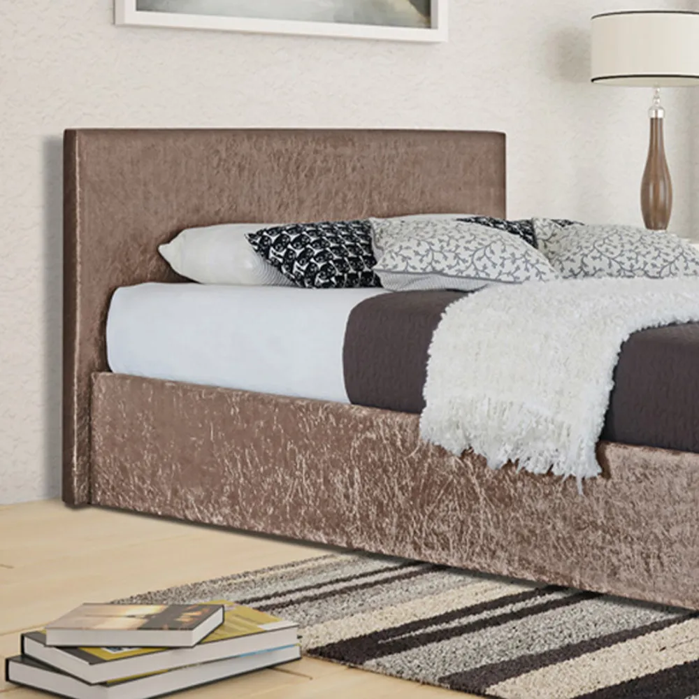 Brooklyn King Size Ottoman Storage Bed - Truffle, Crushed Velvet