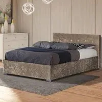 Brooklyn King Size Ottoman Storage Bed - Truffle, Crushed Velvet