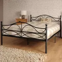 Brooklyn King Size Scroll Effect Metal Bed Frame - Black