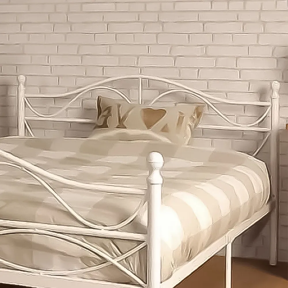 Brooklyn King Size Scroll Effect Metal Bed Frame - White