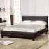 Brooklyn King Size Sleigh Bed Frame - Brown, Faux Leather