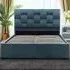 Brooklyn King Size Storage Ottoman Bed - Blue, Velvet