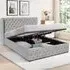 Brooklyn King Size Storage Ottoman Bed - Grey, Velvet