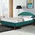 Brooklyn King Size Winged Bed Frame - Green, Velvet