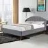 Brooklyn King Size Winged Bed Frame - Grey, Velvet
