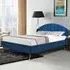 Brooklyn King Size Winged Bed Frame - Navy, Velvet