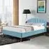 Brooklyn King Size Winged Bed Frame - Teal, Velvet