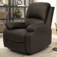 Brooklyn Manual Recliner Chair - Brown, Bonded Leather