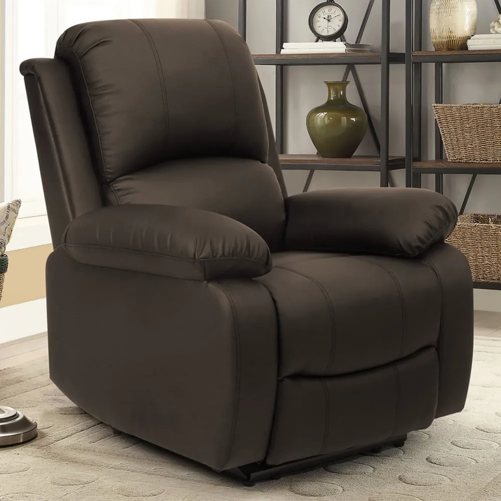 Brooklyn Manual Recliner Chair - Brown, Bonded Leather