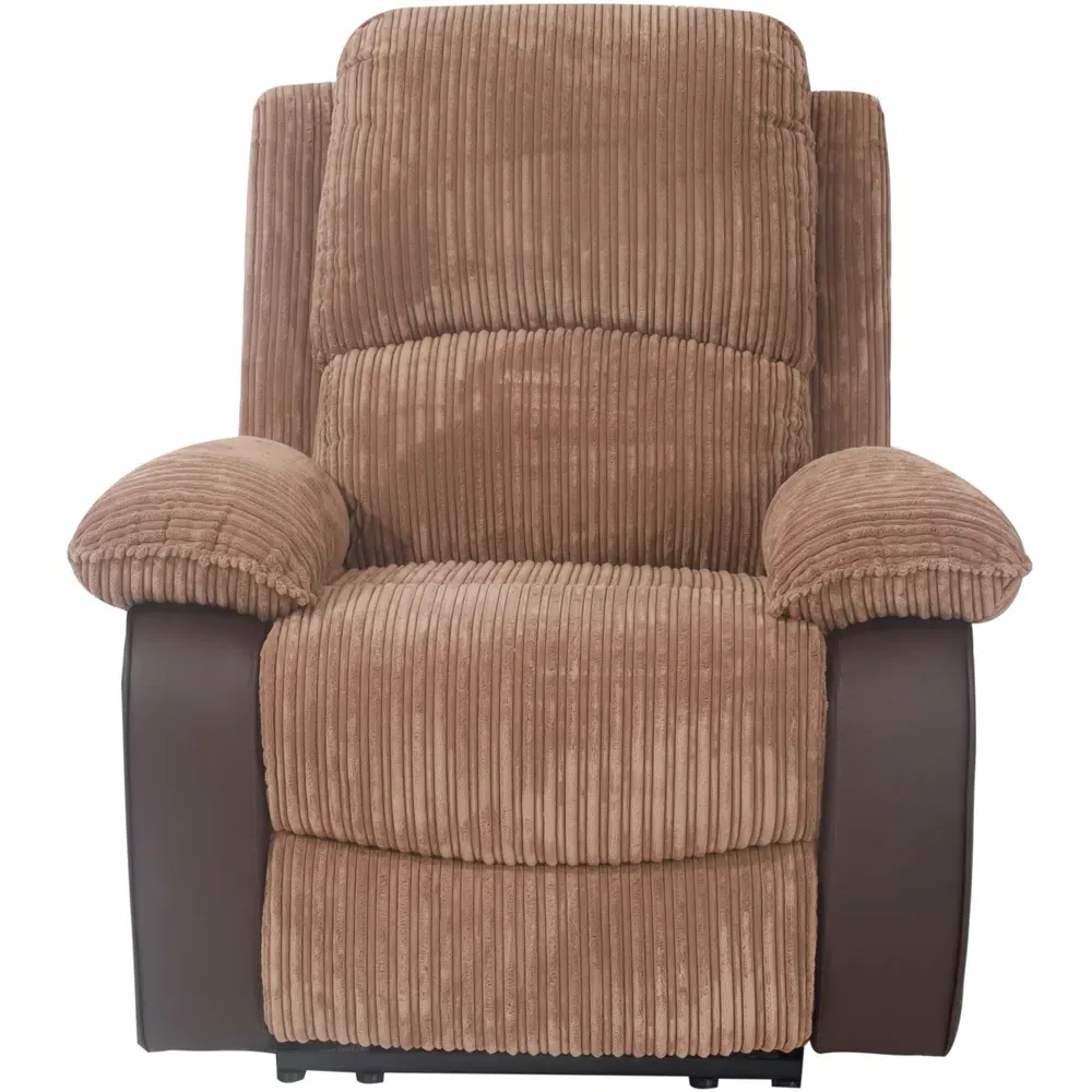 Brooklyn Manual Recliner Chair - Brown, Jumbo Cord