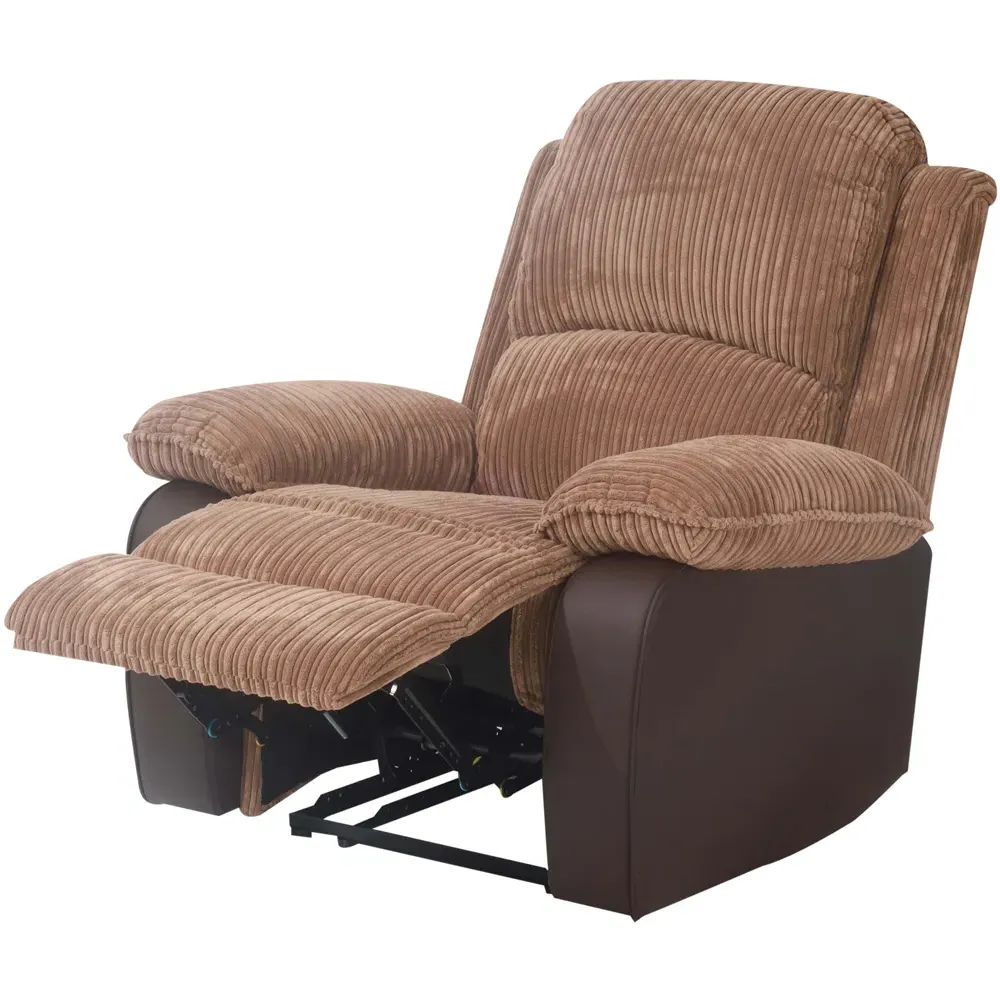 Brooklyn Manual Recliner Chair - Brown, Jumbo Cord