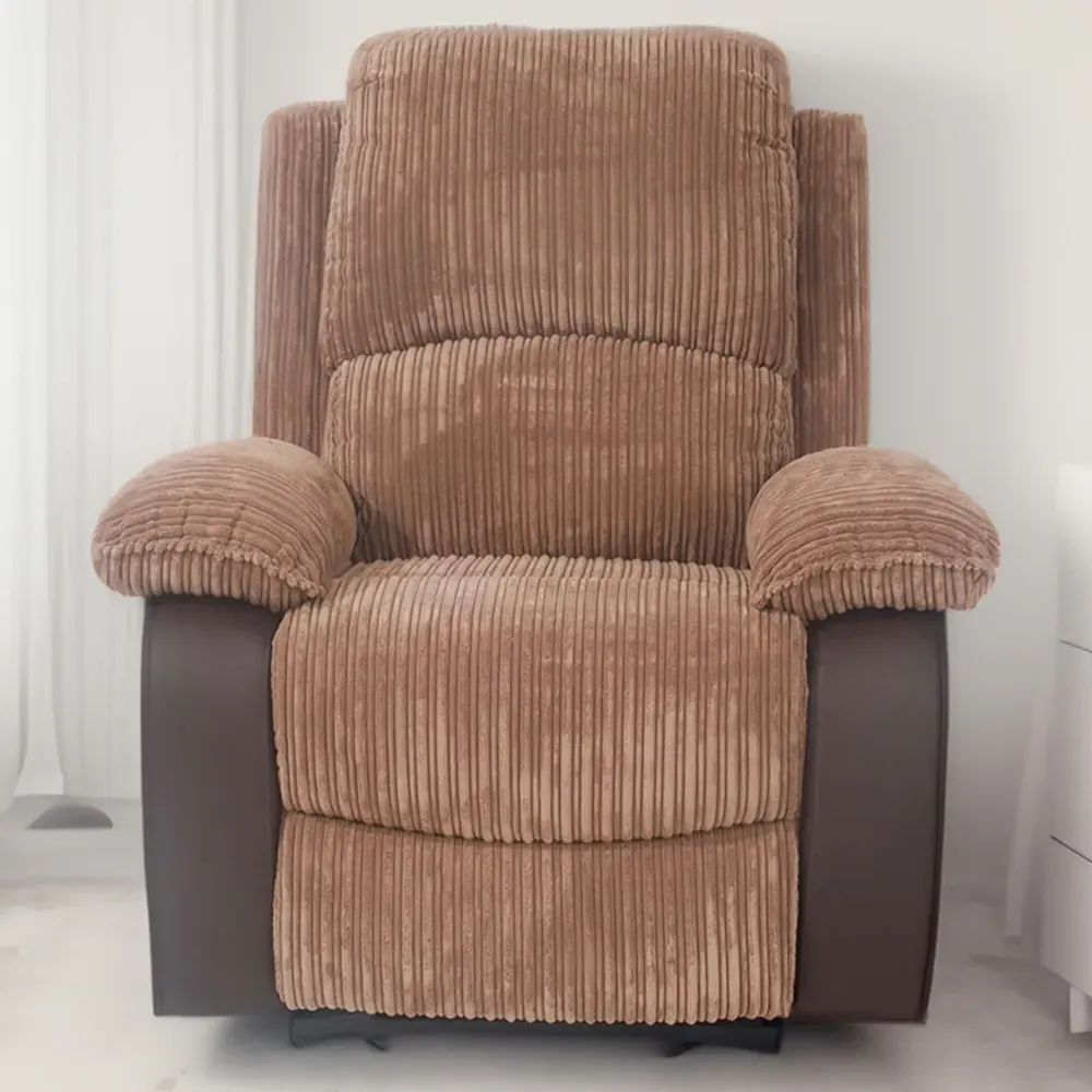 Brooklyn Manual Recliner Chair - Brown, Jumbo Cord image
