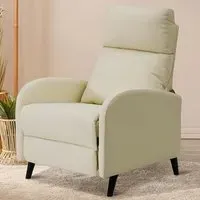 Brooklyn Manual Recliner Chair - Cream, Linen