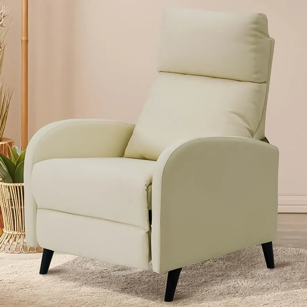 Brooklyn Manual Recliner Chair - Cream, Linen