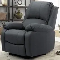Brooklyn Manual Recliner Chair - Dark Grey, Linen