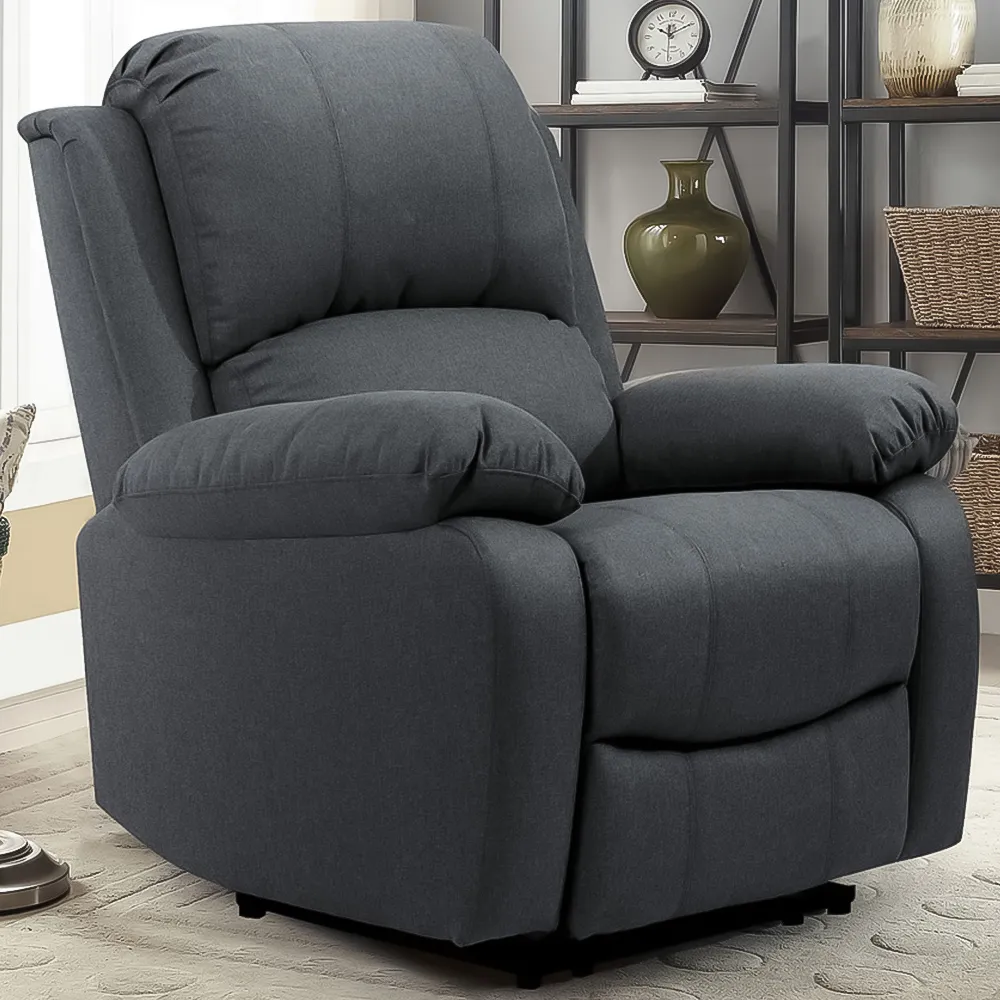 Brooklyn Manual Recliner Chair - Dark Grey, Linen image
