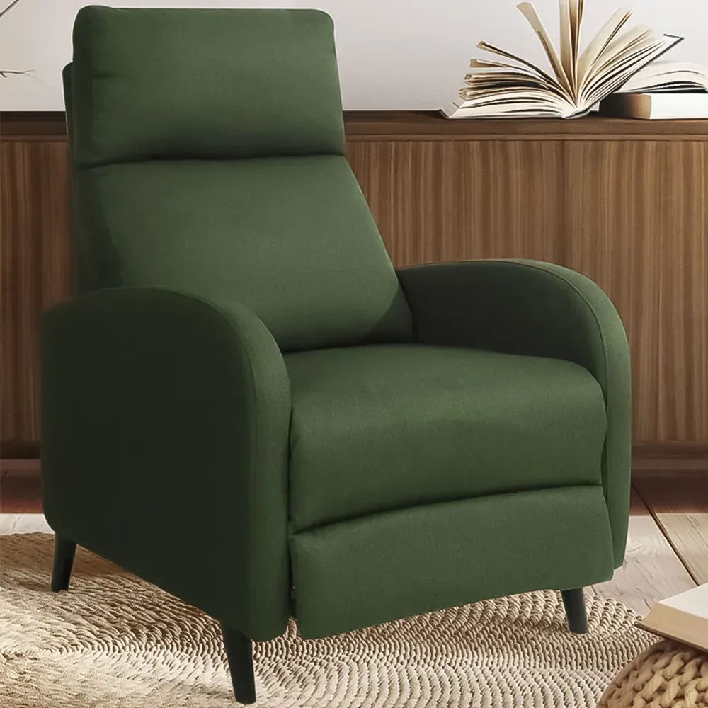 Brooklyn Manual Recliner Chair - Green, Linen