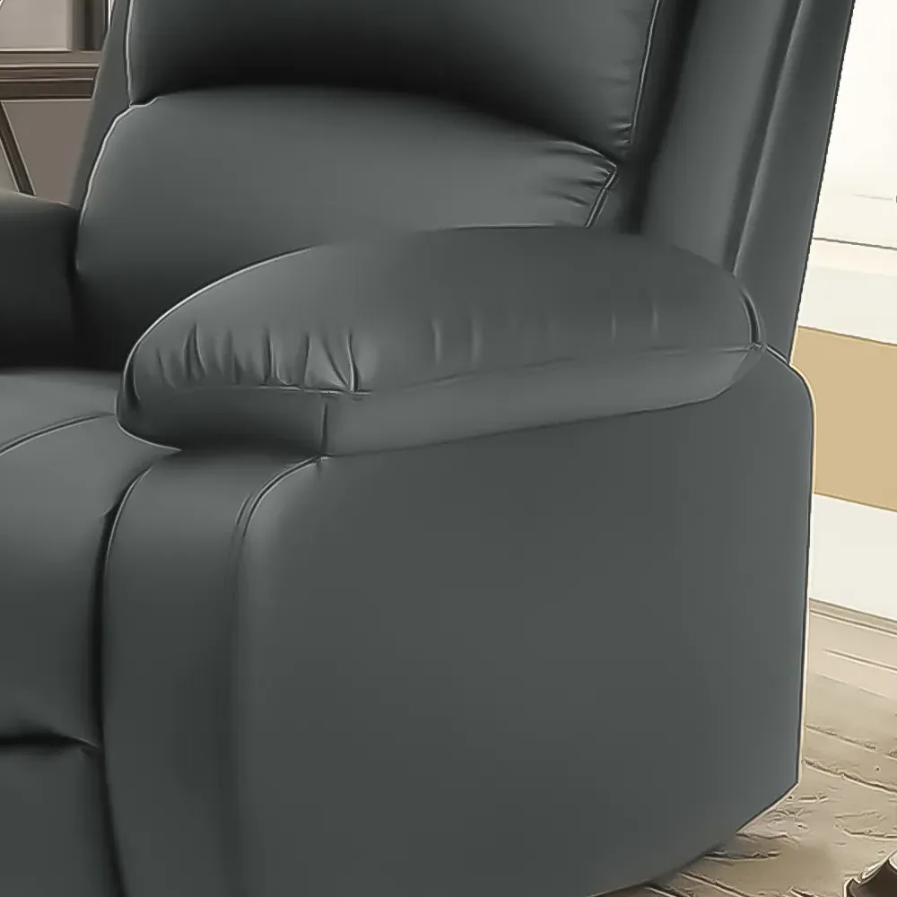 Brooklyn Manual Recliner Chair - Grey, Bonded Leather
