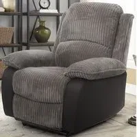Brooklyn Manual Recliner Chair - Grey, Jumbo Cord