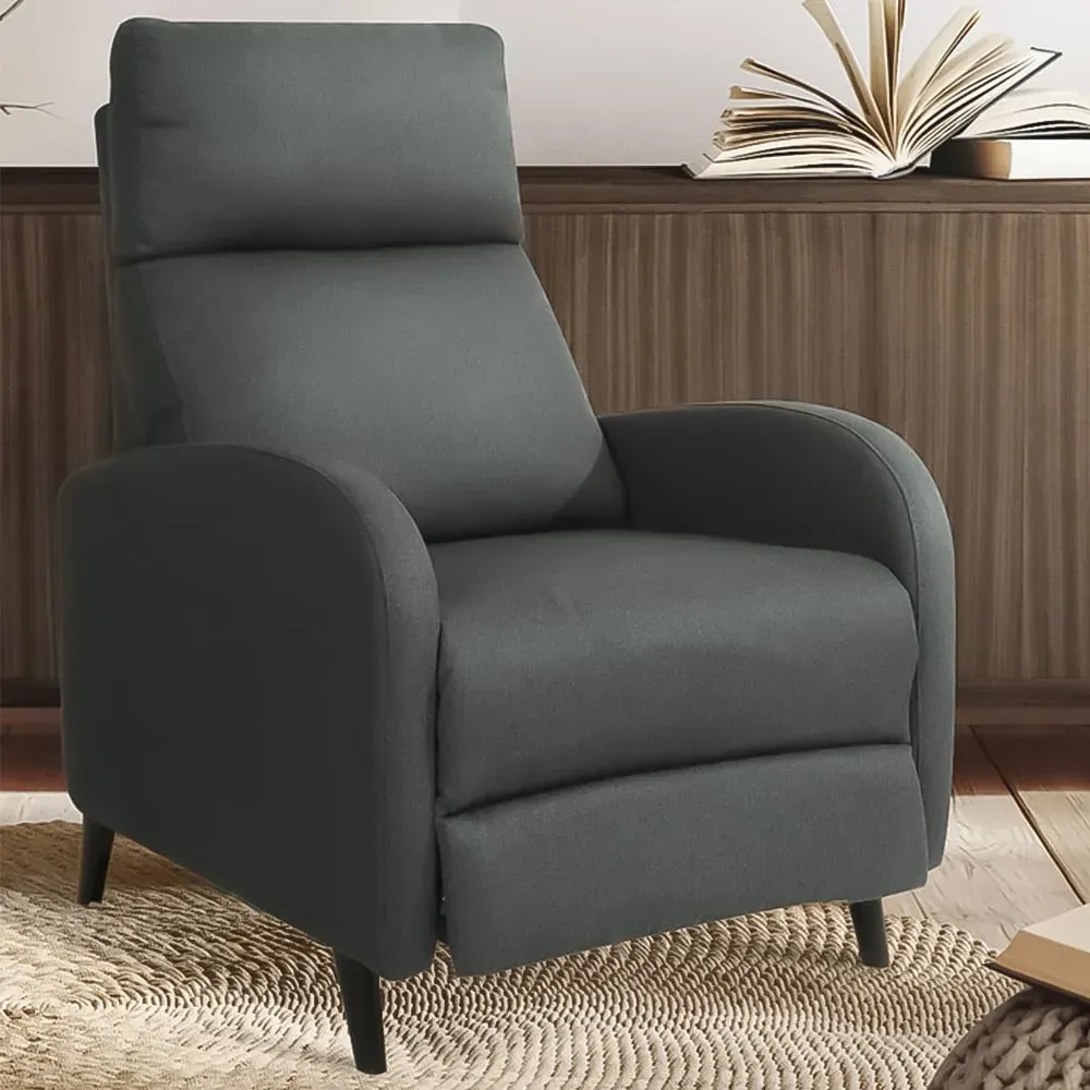 Brooklyn Manual Recliner Chair - Grey, Linen