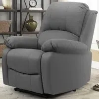 Brooklyn Manual Recliner Chair - Light Grey, Linen