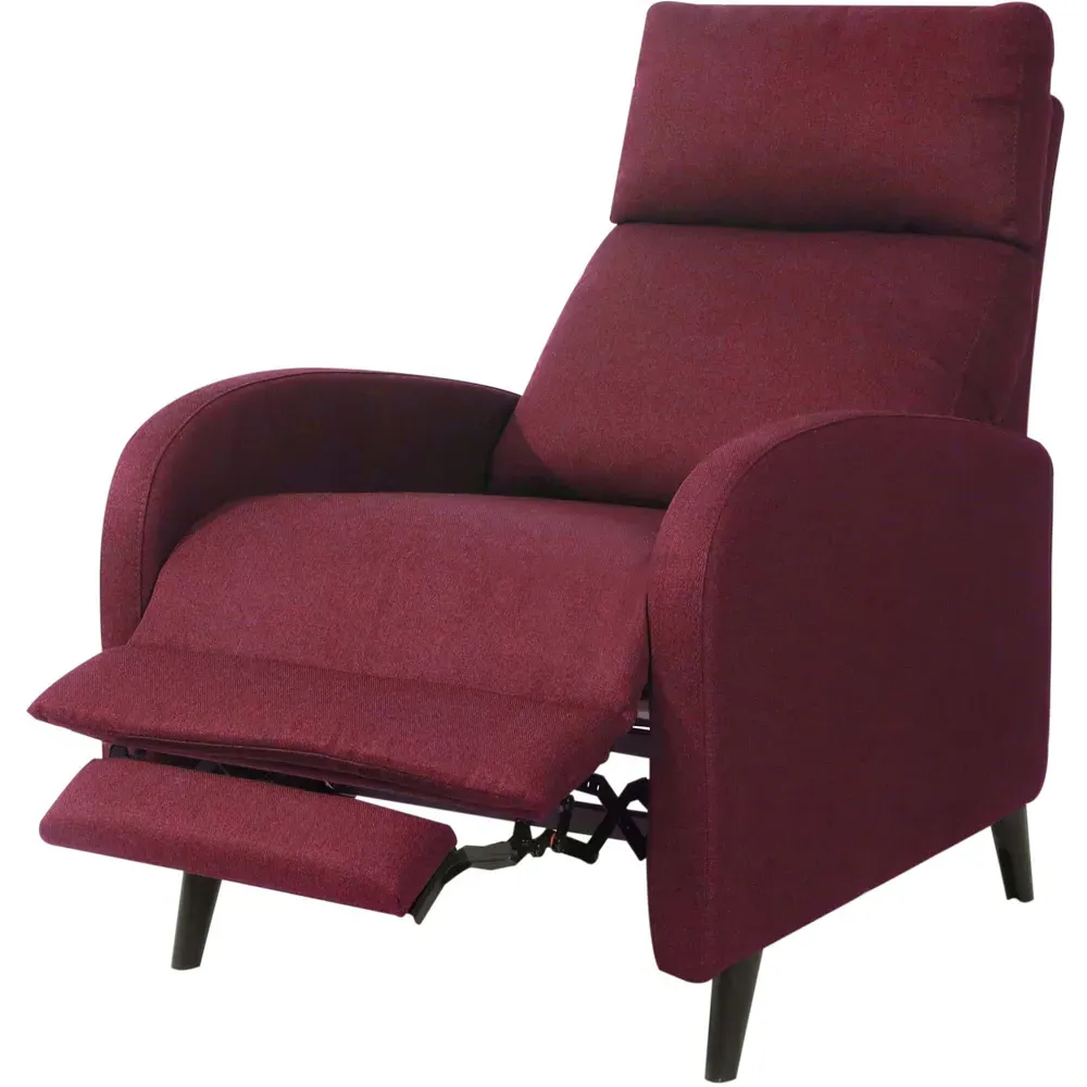 Brooklyn Manual Recliner Chair - Red, Linen